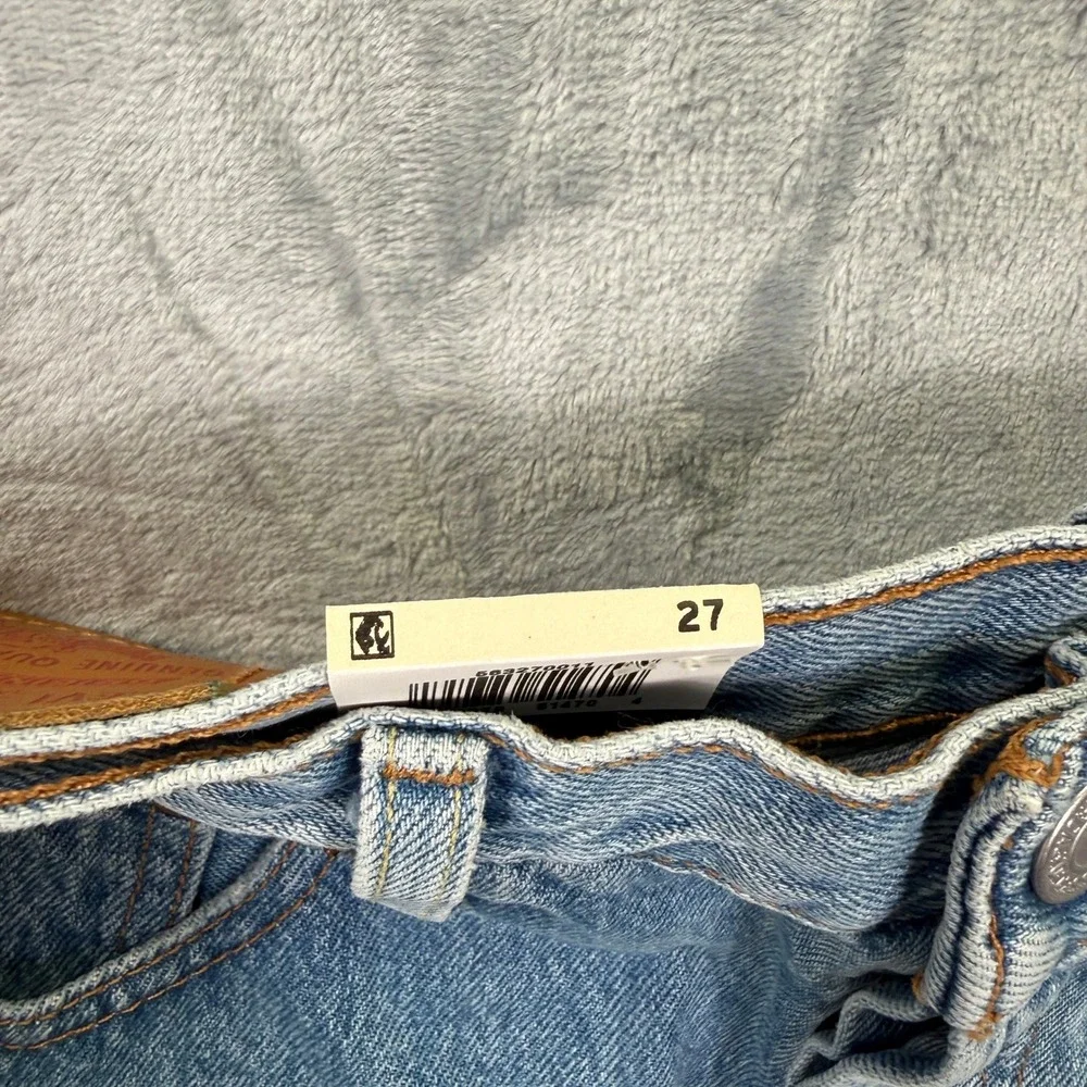 Levis Premium 501 Shorts Womens High Rise Non-Stretch Denim Cut Off Blue